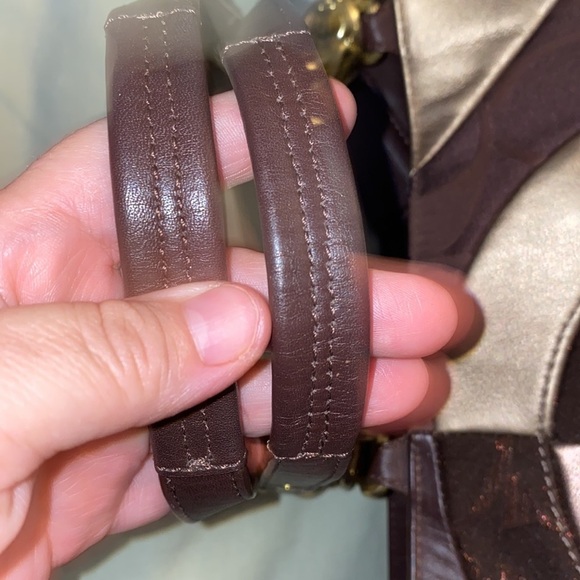Coach Inlaid Metallic Patchwork Shoulder Bag F20013 Brown EUC main image 7